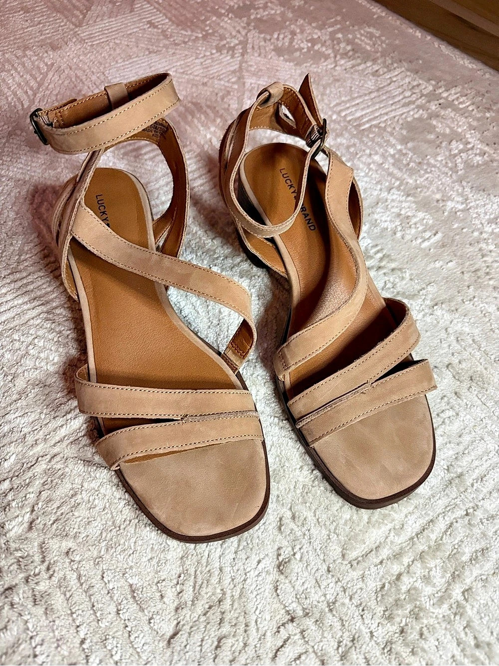 Lucky Brand Bassie Strappy Block Heel Sandal Sandals in Brown